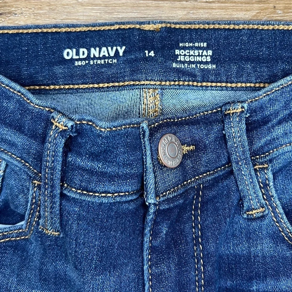 Old Navy High Waisted Rockstar 360° Stretch Jeggings - Dark Medium Wash, Size 14